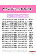 农历五月十三是什么星座：双子座或巨蟹座