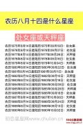 农历八月十四是什么星座：处女座或天秤座