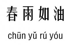 春雨如油五行吉凶_春雨如油成语故事