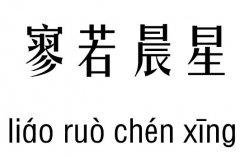 寥若晨星几五行吉凶_寥若晨星成语故事