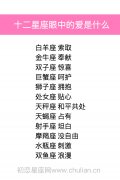 十二星座眼中的爱