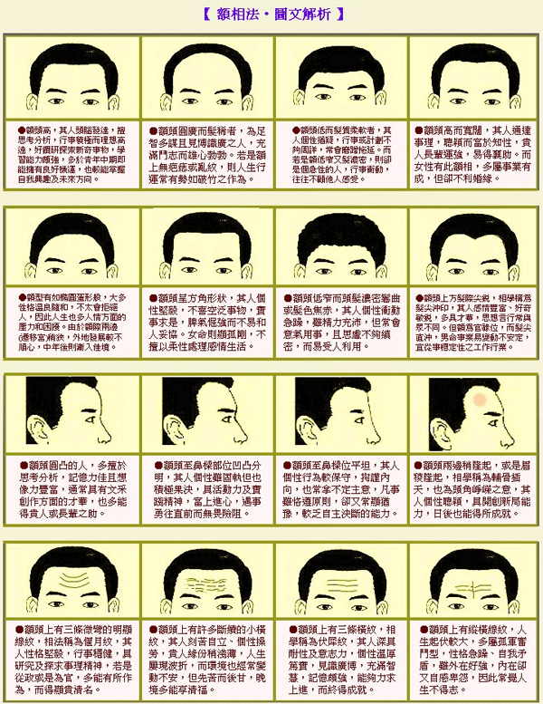 成涛面相额头相法
