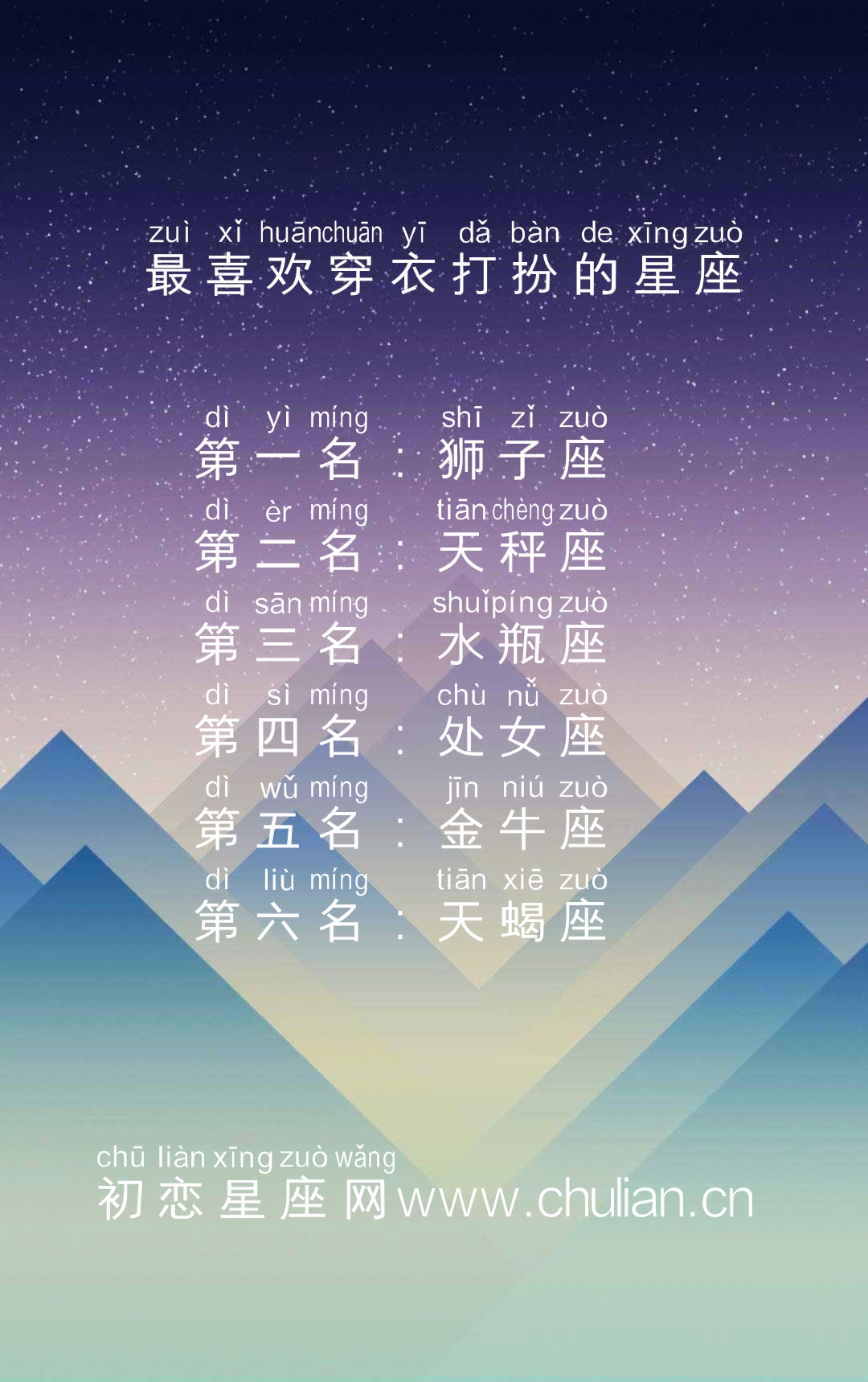 最喜欢穿衣打扮的星座