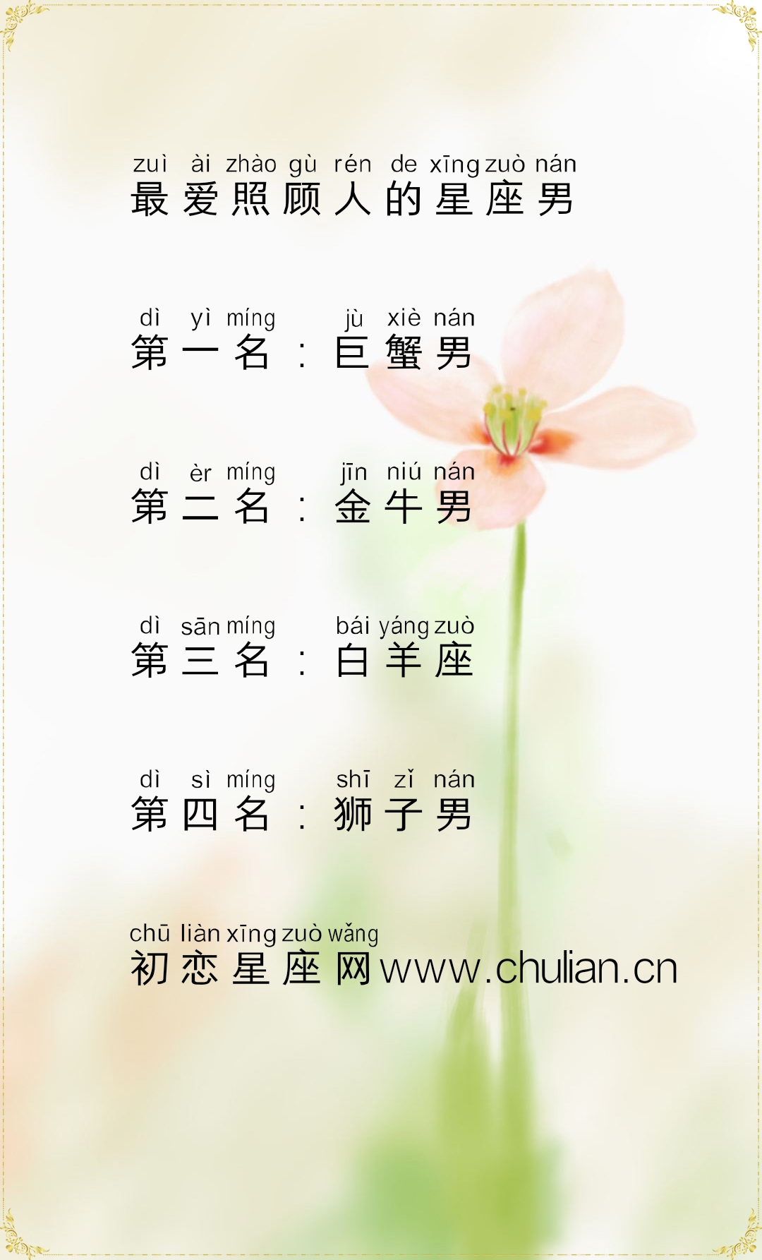 暖男标准!最爱照顾人的星座男