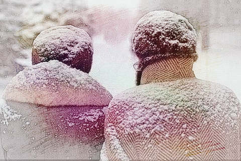 雪落身上