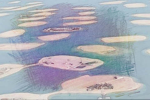小岛被淹