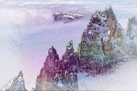 山峰摇动