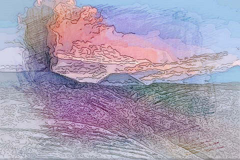 登上火山